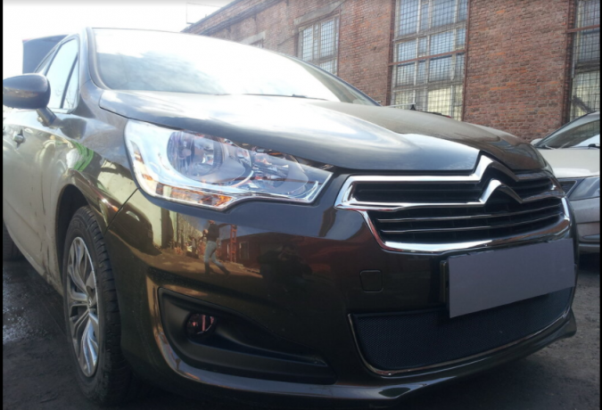 Защита радиатора "Standart" Citroen C4 седан (2013-2016) чёрная купить недорого с доставкой в Калининград