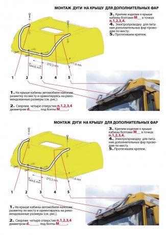 Дуга на крышу для дополнительных фар DAF FT XF105.510-560 (2008-2013)(Окрашенное) купить недорого с доставкой в Калининград
